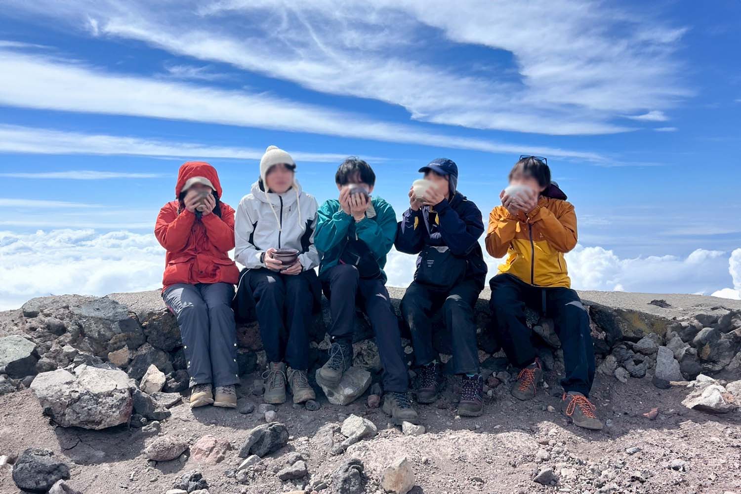 山頂でお茶会
