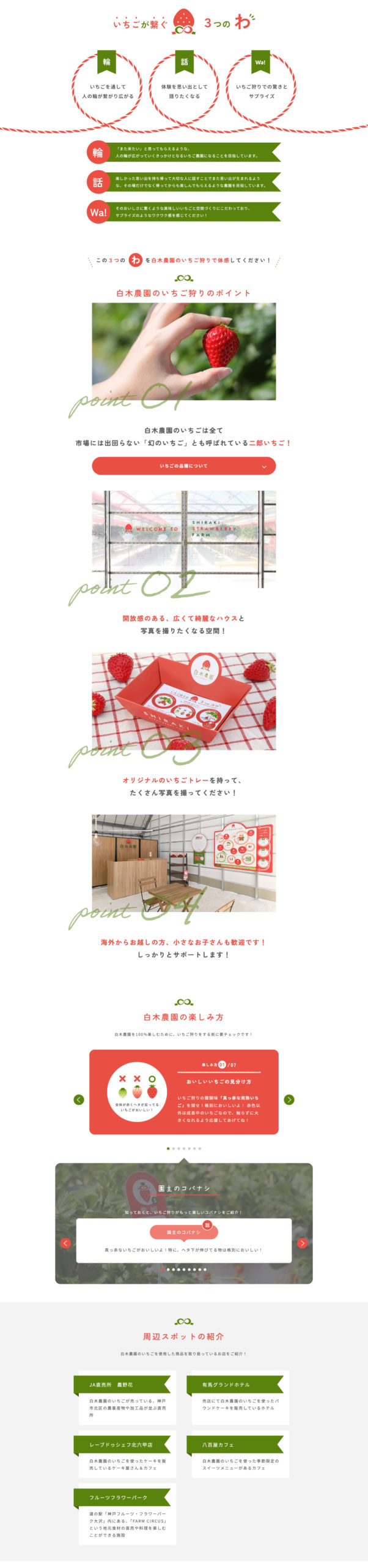 いちご農園のホームページデザイン