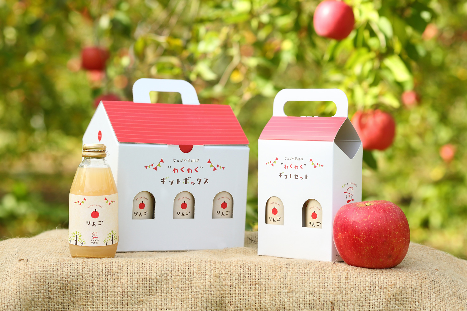 さくらんぼ・りんご農家のジュース用ボックスデザイン_山形県寒河江市 中川果樹園
