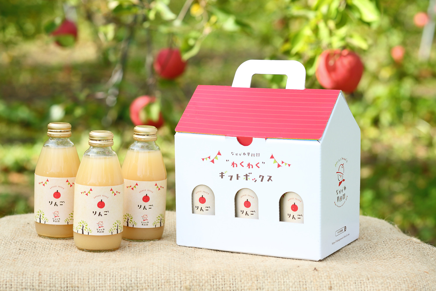 さくらんぼ・りんご農家のジュース用ボックスデザイン